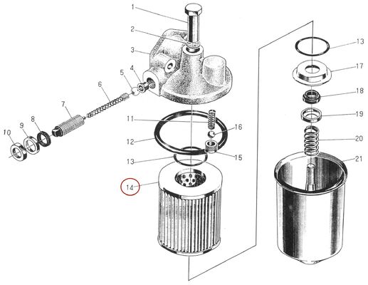 495AG Εναλλακτικό μέρος κινητήρα ντίζελ - Καρτόνι φίλτρου πετρελαίου - J0810